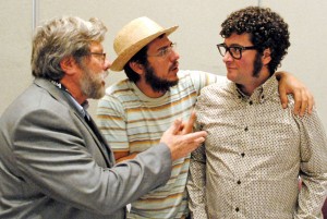 René Barbier, el amigo fan Abraham Espadas y Ricardo Pérez Palacios