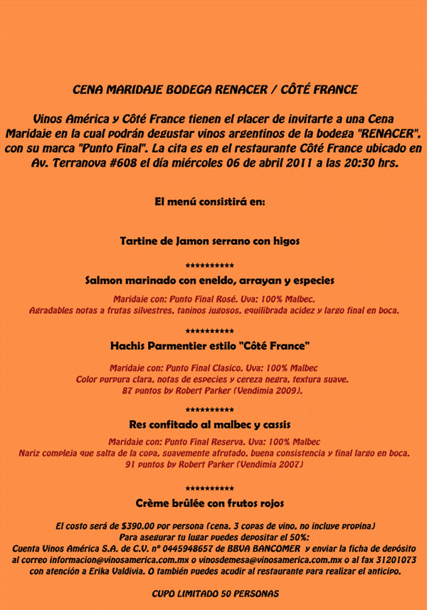 [Promo] Te invito a cenar en Côté France (Guadalajara)