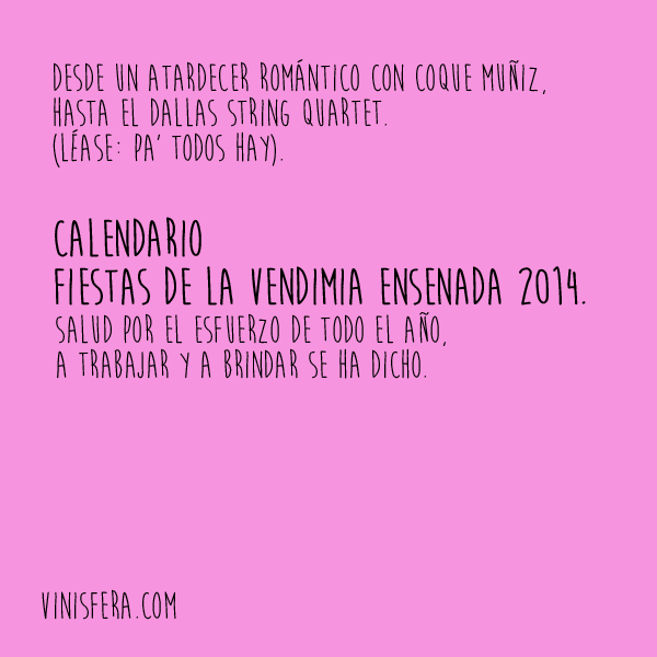 Fiestas de la Vendimia Ensenada 2014: Calendario de Eventos Grupales