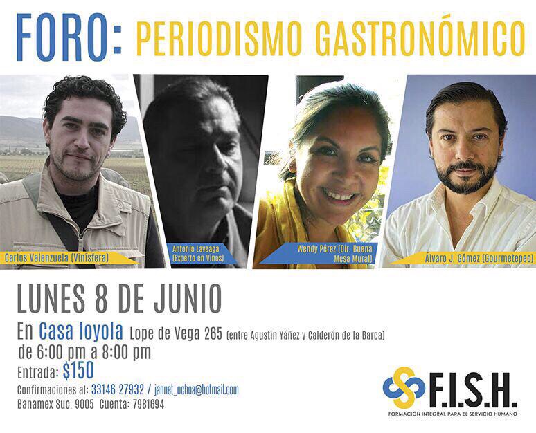 Invitación al Foro de Periodismo Gastronómico en Guadalajara